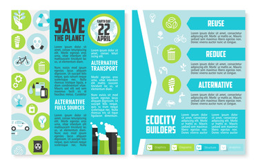 Earth Day brochure or poster template design