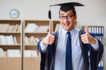 Young man graduating from university