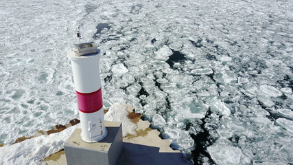 ice winter snow lighthouse form shape northern michigan