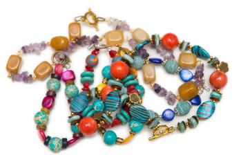 Elegant jewellery isolated on the whtie background