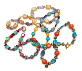 Elegant jewellery isolated on the whtie background
