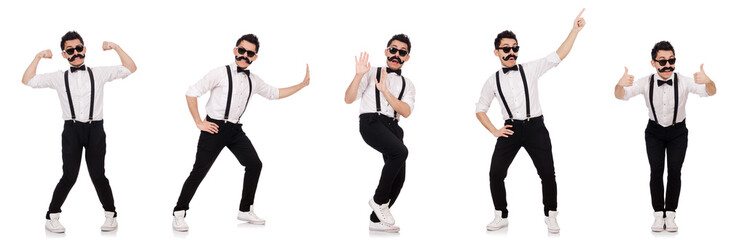 Young positive man isolated on white