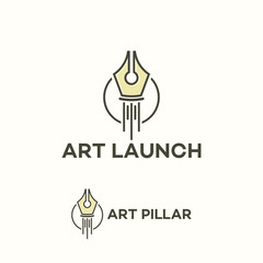Art Launch Logo template, Art Pillar logo template designs