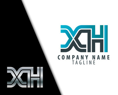 Initial Letter XH With Linked Circle Logo