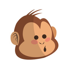 monkey cartoon icon over white background. colorful design. vector illustration