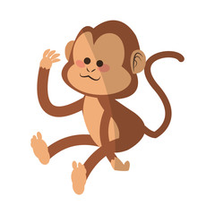 monkey cartoon icon over white background. colorful design. vector illustration