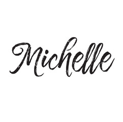 michelle, text design. Vector calligraphy. Typography poster. - obrazy, fototapety, plakaty