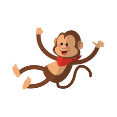 monkey smiling, cartoon icon over white background. colorful design. vector illustration