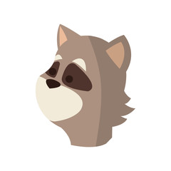 cute raccon animal, cartoon icon over white background. colorful design. vector illustration