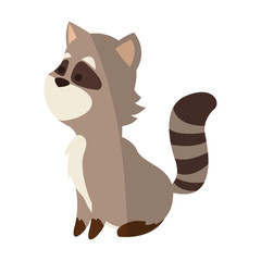 cute raccon animal, cartoon icon over white background. colorful design. vector illustration