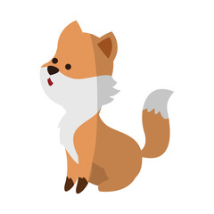 cute fox animal, cartoon icon over white background. colorful design. vector illustration