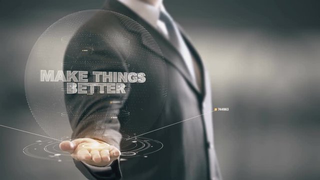 Make Things Better with hologram businessman concept