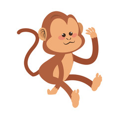 monkey cartoon icon over white background. colorful design. vector illustration