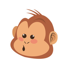 monkey cartoon icon over white background. colorful design. vector illustration