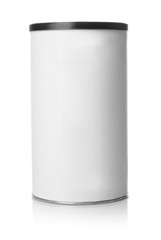 White plastic jar on white background