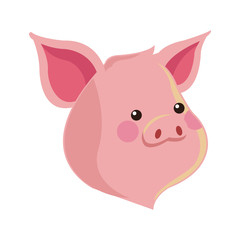cute pig animal, cartoon icon over white background. colorful design. vector illustration