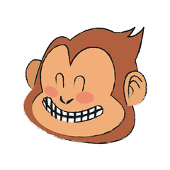 Monkey smiling, cartoon icon over white background. vector illustration