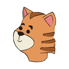 cute cat animal, cartoon icon over white background. vector illustration