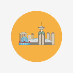 Vancouver Canada city silhouette icon 
