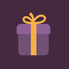 gift box icon with bow. 