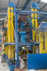 Some part of rice mill machine during working.