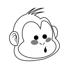 Monkey cartoon icon over white background. vector illustration