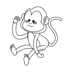 Monkey cartoon icon over white background. vector illustration