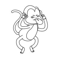 Monkey cartoon icon over white background. vector illustration