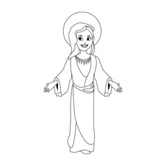 virgin mary icon over white background. vector illustration