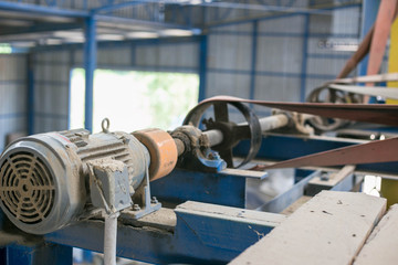 Some part of rice mill machine during working.