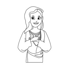 virgin mary icon over white background. vector illustration