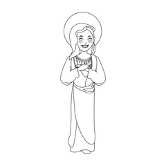 virgin mary icon over white background. vector illustration