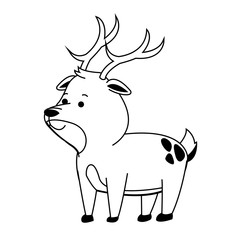 cute deer animal, cartoon icon over white background. vector illustration