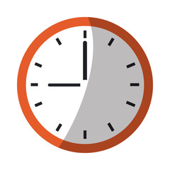 clock icon over white background. colorful design. vector illustration