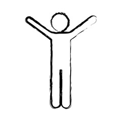 blurred silhouette pictogram male with open arms vector illustration