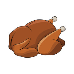 roasted chicken icon over white background. colorful design. vector illustration