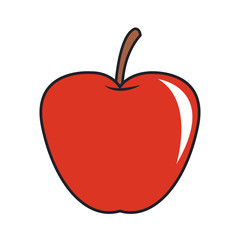 apple fruit icon over white background. colorful design. vector illustration