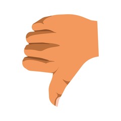 Human thumb down sign of nonverbal communication mean