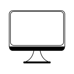 monitor computer icon over white background. vector illustration