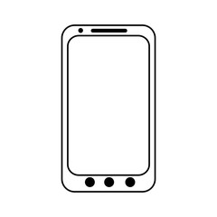 smartphone icon over white background. vector illustration