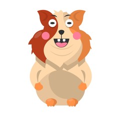 Funny hamster pet full length portrait on white