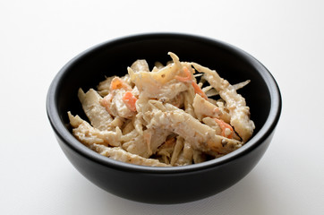 ゴボウと蒸し鶏のサラダ