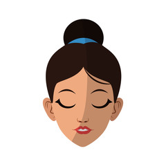 woman cartoon icon over white background. colorful design. vector illustration