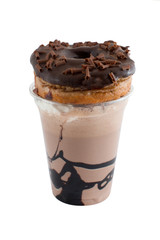 Appetizing dessert in plastic cup