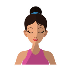 woman cartoon icon over white background. colorful design. vector illustration