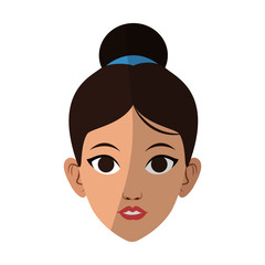 woman cartoon icon over white background. colorful design. vector illustration