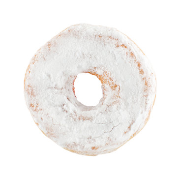 Close-up Donut In Powdered Sugar