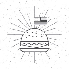 hamburger icon over white background. usa indepence day design. vector illustration