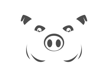 pig symbol on white background