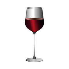 wineglass icon over white background. colorful desing. vector illustration
